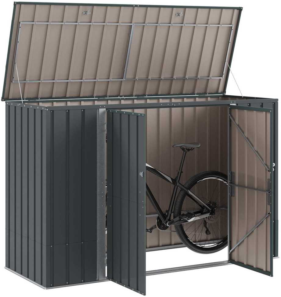 Sodo saugojimo dėžė Juoda 214 x 82 x 132 cm Plienas