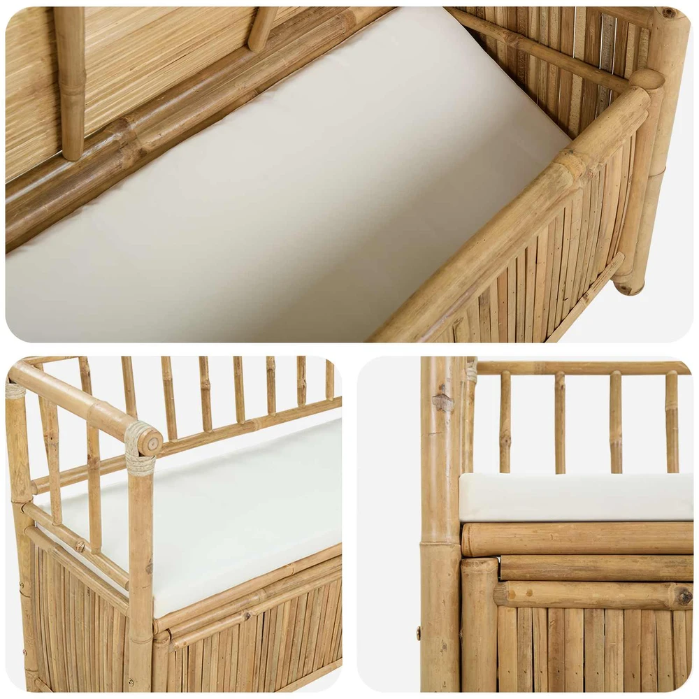 Sodo Saugojimo Suolas 110 x 47 x 80 cm Bambukas Natūrali