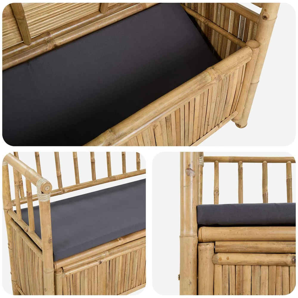 Sodo Saugojimo Suolas 110 x 47 x 80 cm Bambukas Natūrali
