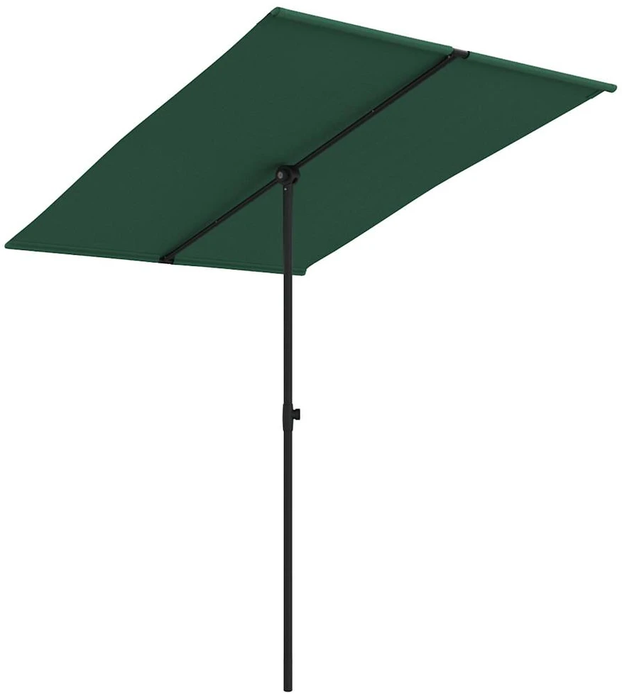 Sodo skėtis nuo saulės su aliuminio stulpu, žalias, 2x1,5m