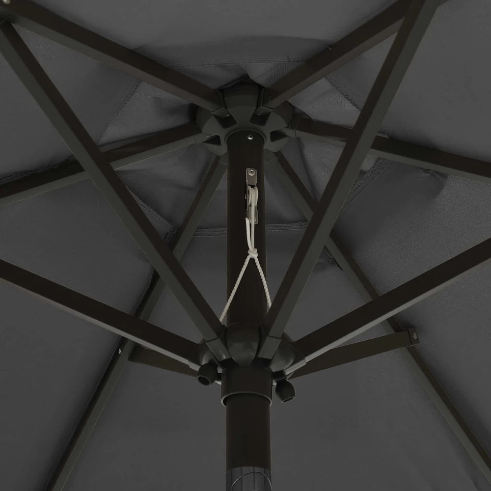 Sodo skėtis nuo saulės su LED, antracito, 200x211cm, aliuminis