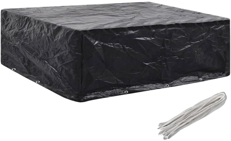 Sodo skėtis nuo saulės su LED lemputėmis, juodas, 400cm