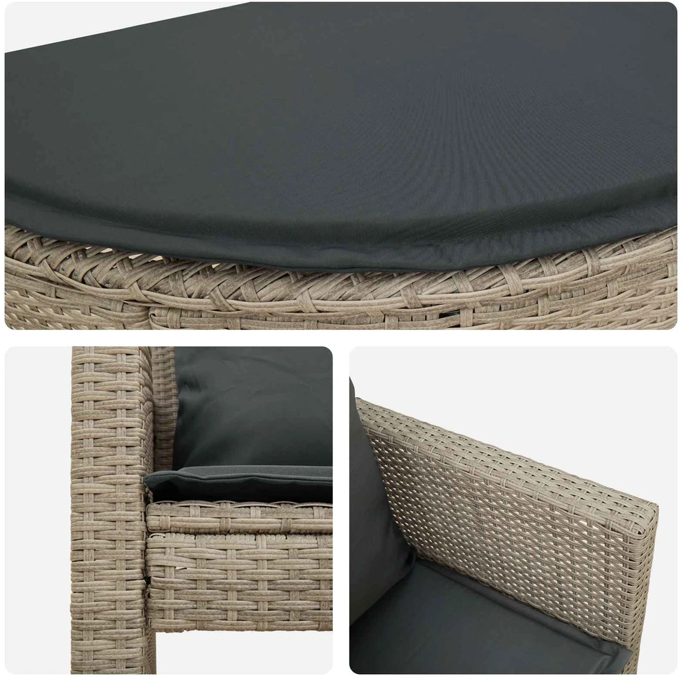 Sodo sofa 8 pcs Šviesiai pilka ir tamsiai pilka poliratanas