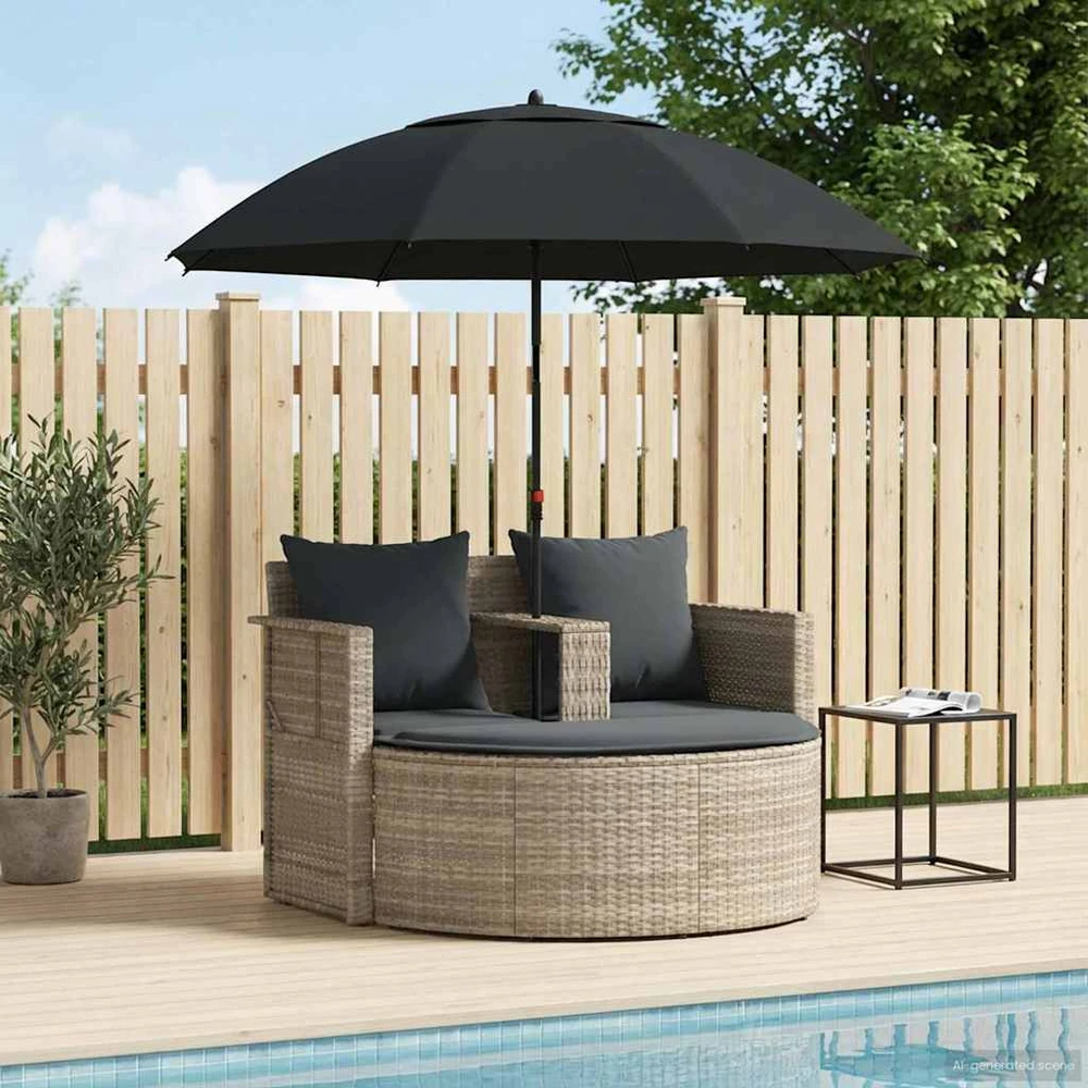 Sodo sofa 8 pcs Šviesiai pilka ir tamsiai pilka poliratanas