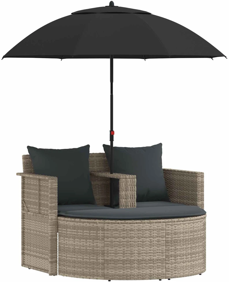 Sodo sofa 8 pcs Šviesiai pilka ir tamsiai pilka poliratanas