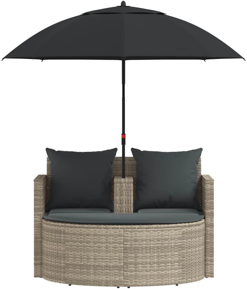 Sodo sofa 8 pcs Šviesiai pilka ir tamsiai pilka poliratanas