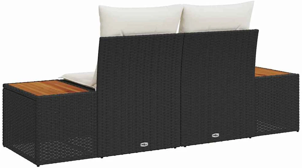 Sodo sofa Juoda 184 x 62 x 85cm poliratanas