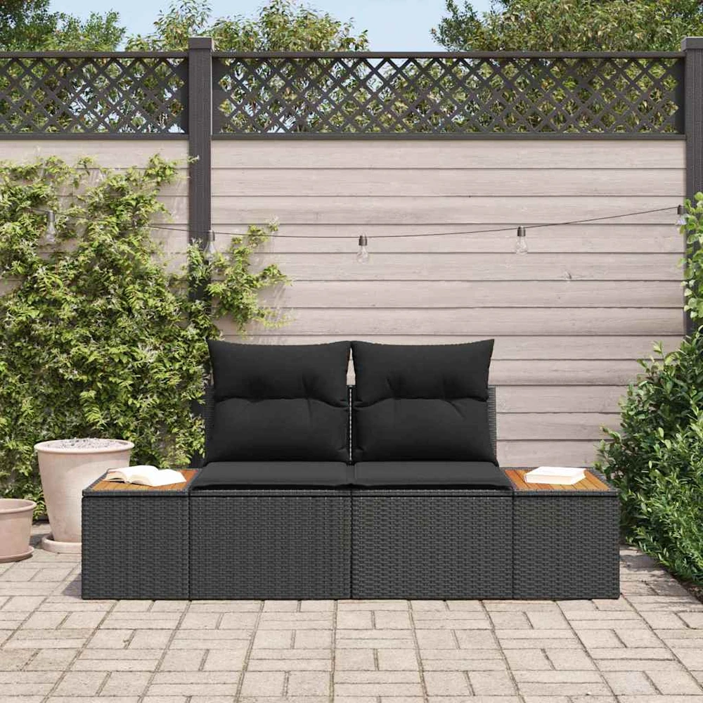 Sodo sofa Juoda 184 x 62 x 85cm poliratanas