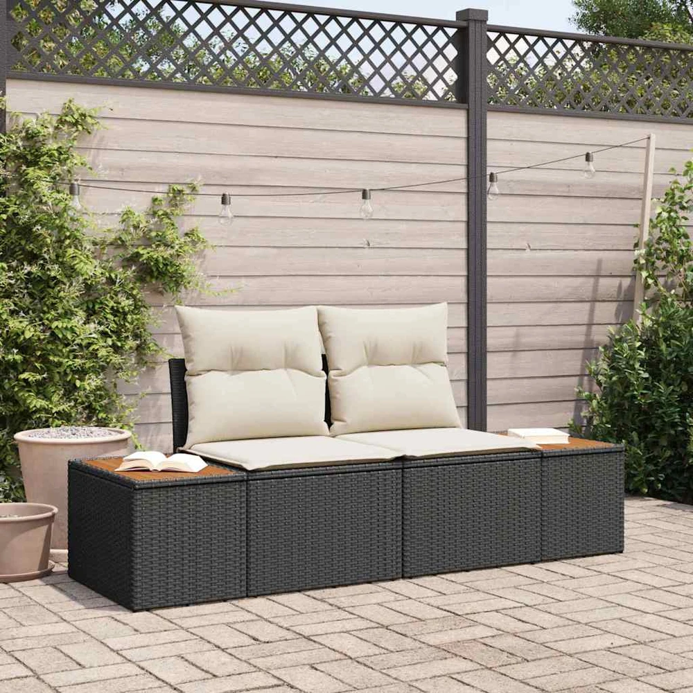 Sodo sofa Juoda 184 x 62 x 85cm poliratanas