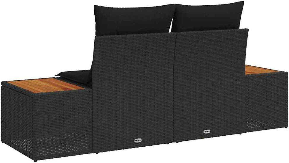 Sodo sofa Juoda 184 x 62 x 85cm poliratanas