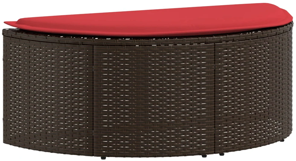 Sodo sofa Ruda ir raudona 168 x 168 x 180 cm poliratanas