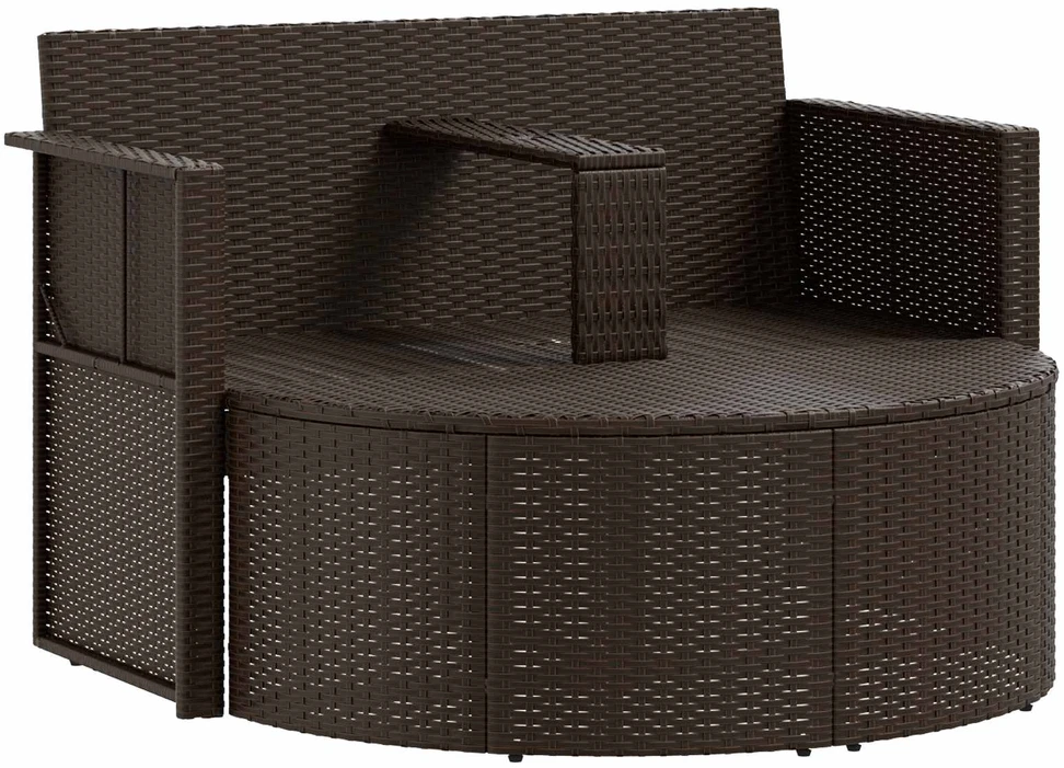 Sodo sofa Ruda ir raudona 168 x 168 x 180 cm poliratanas