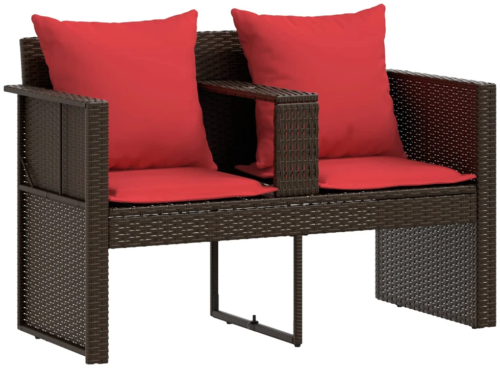 Sodo sofa Ruda ir raudona 168 x 168 x 180 cm poliratanas