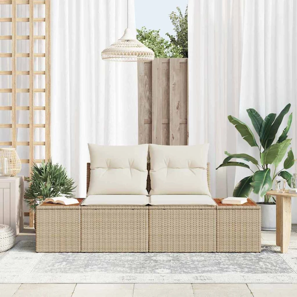 Sodo sofa Smėlio 184 x 62 x 85cm poliratanas