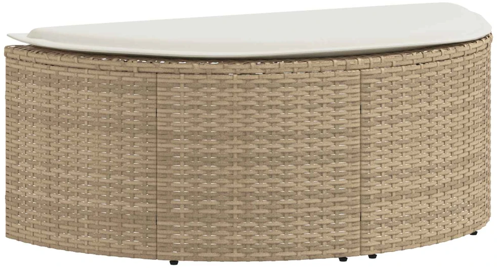 Sodo sofa su pagalve 8 pcs Bežė ir kreminė balta poliratanas