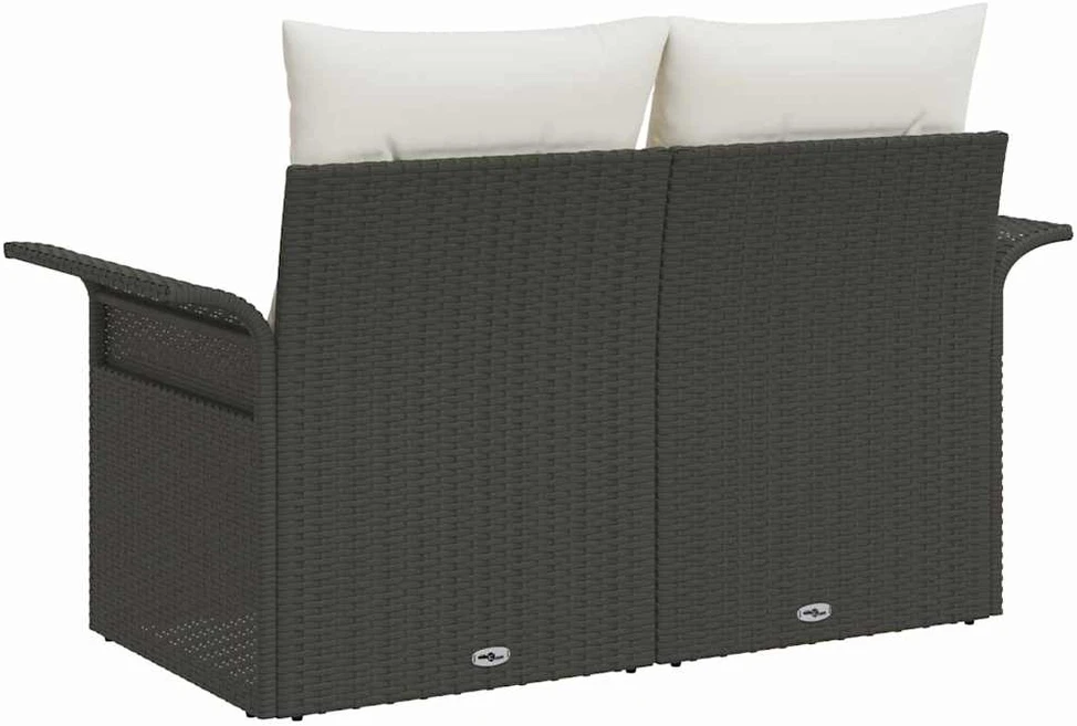 Sodo sofa su pagalve Juoda 141 x 62 x 69cm poliratanas