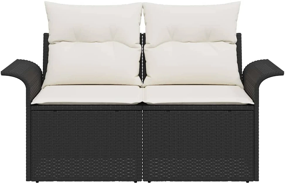 Sodo sofa su pagalve Juoda 141 x 62 x 69cm poliratanas