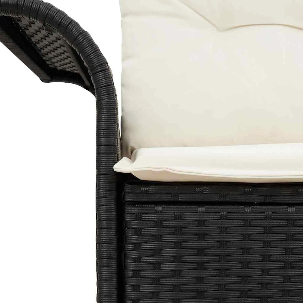 Sodo sofa su pagalve Juoda 141 x 62 x 69cm poliratanas
