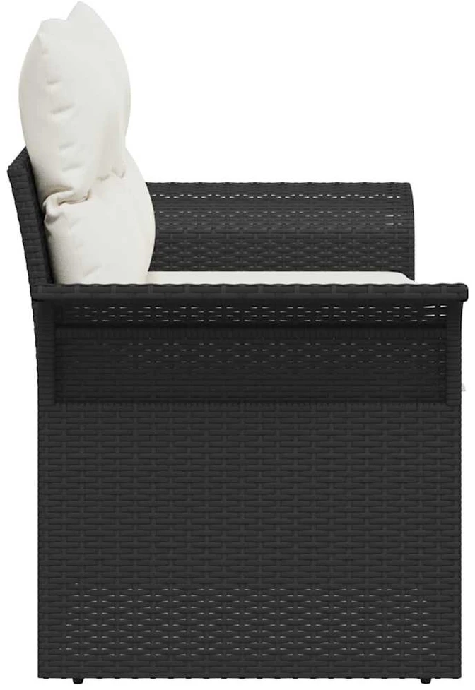 Sodo sofa su pagalve Juoda 141 x 62 x 69cm poliratanas