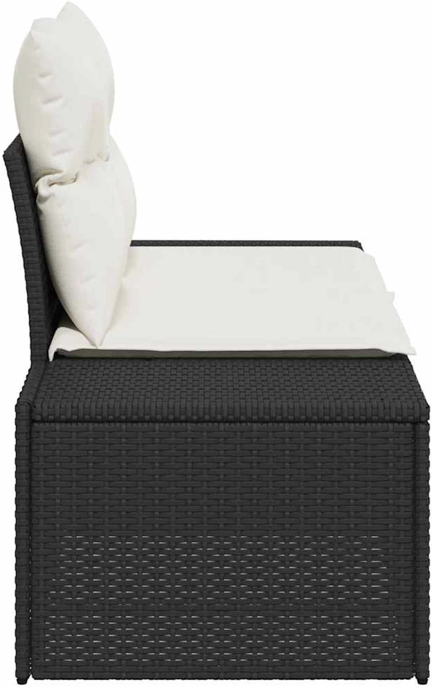 Sodo sofa su pagalve Juoda 184 x 62 x 69 cm poliratanas
