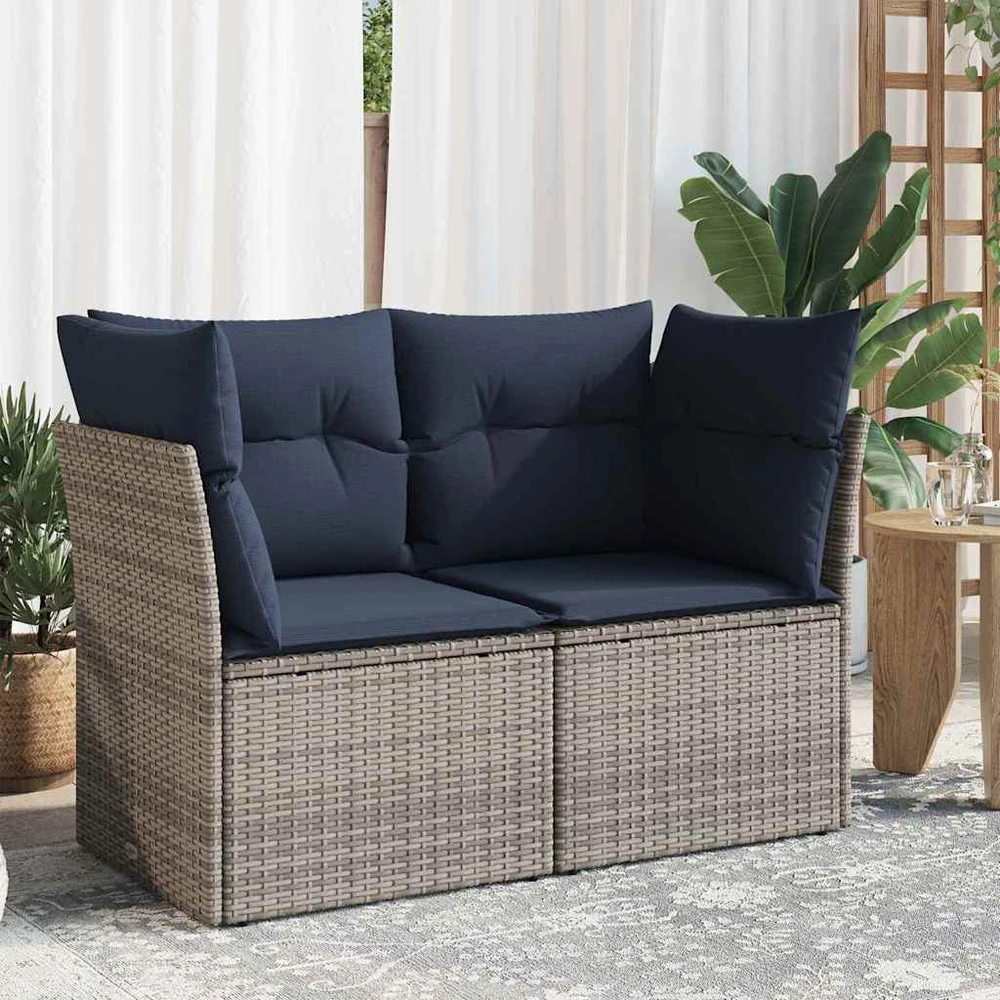 | Sodo sofa | su pagalve Pilka 124 x 62 x 69 cm poliratanas