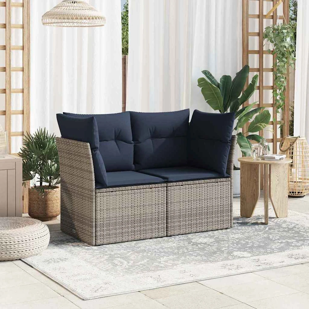 | Sodo sofa | su pagalve Pilka 124 x 62 x 69 cm poliratanas