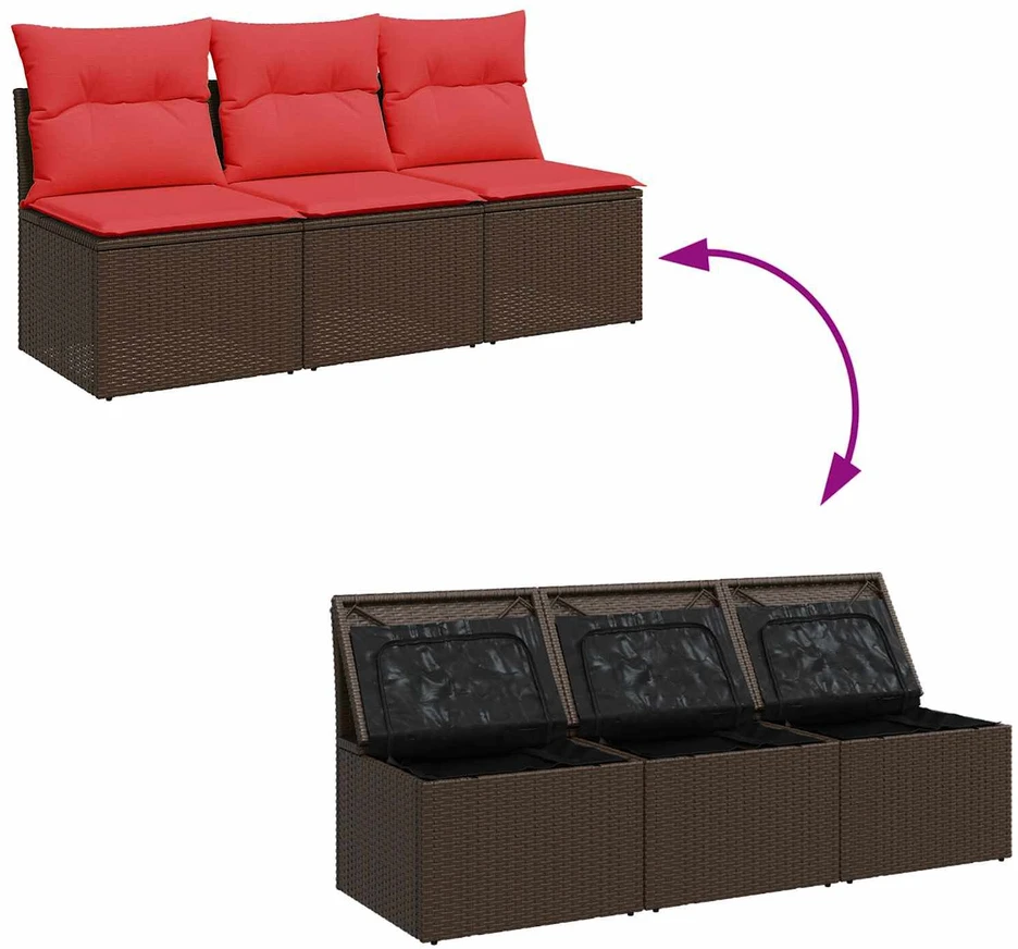| Sodo sofa | su pagalve Ruda 165 x 62 x 69 cm Poli ratanas