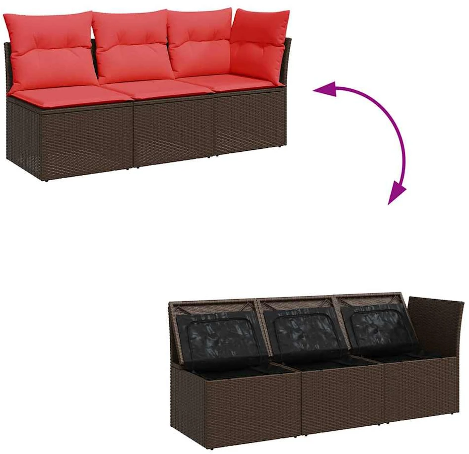 | Sodo sofa | su pagalve Ruda 172 x 62 x 69 cm Poli ratanas