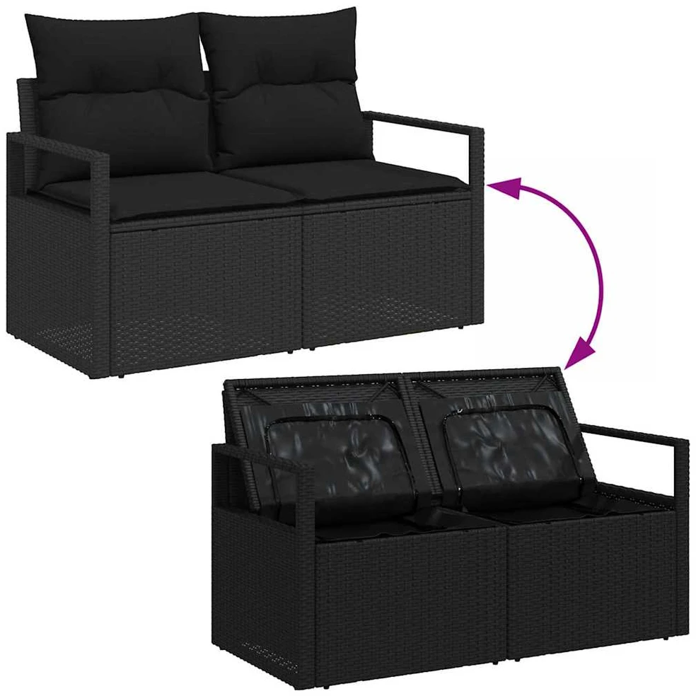 Sodo sofa su pagalve su saugykla 120 x 62 x 69 cm poliratanas