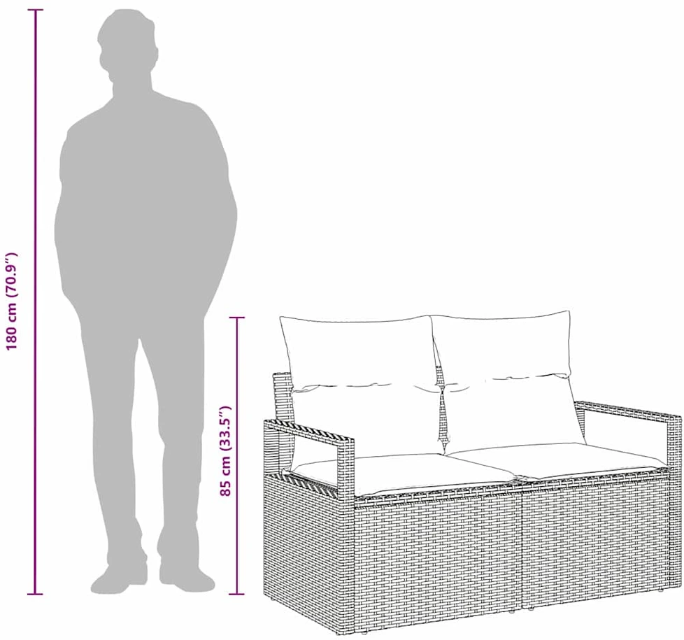 Sodo sofa su pagalve su saugykla 120 x 62 x 69 cm poliratanas