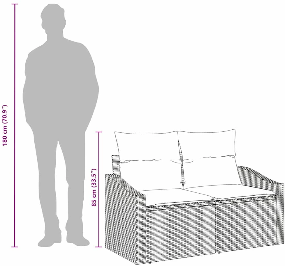 Sodo sofa su pagalve su saugykla 123 x 62 x 69 cm poliratanas