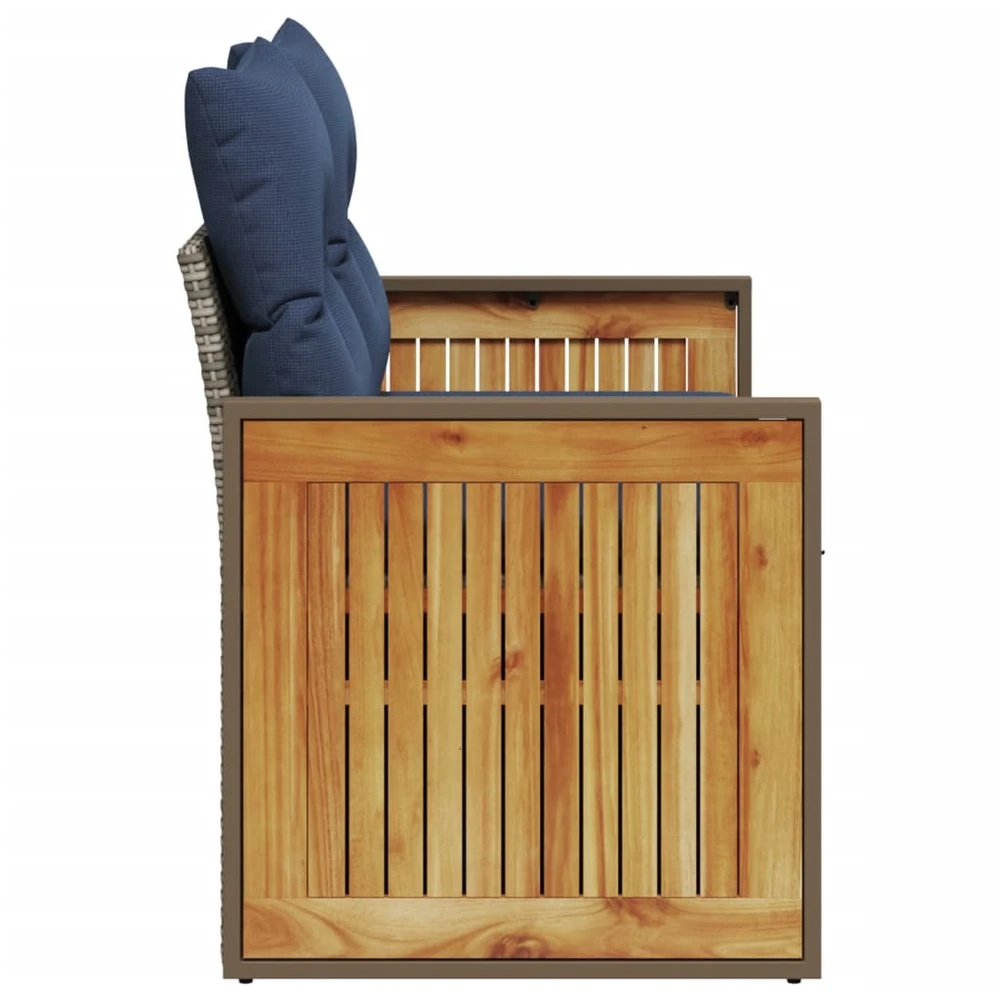 Sodo sofa su pagalvėlėmis, dvivietė, pilka, polirotangas