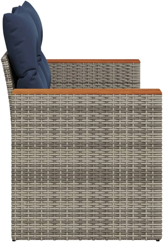 Sodo sofa su pagalvėlėmis, dvivietė, pilka, polirotangas