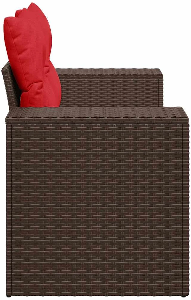 Sodo sofa su pagalvėlėmis, dvivietė, ruda, polirotangas