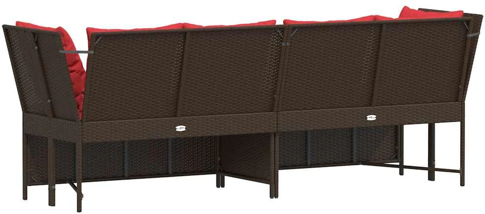 sodo sofa su pagalvėlėmis, ruda, poliratanas
