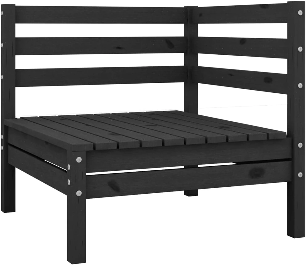 Sodo sofa su skliautu, juodos spalvos, poliratanas