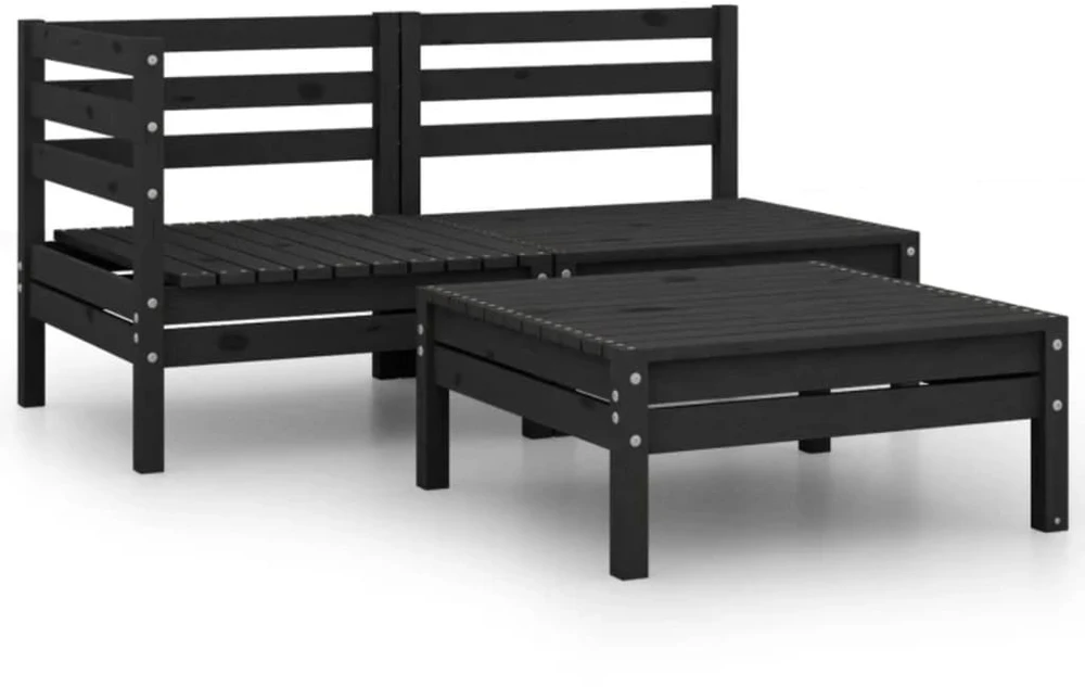 Sodo sofa su skliautu, juodos spalvos, poliratanas