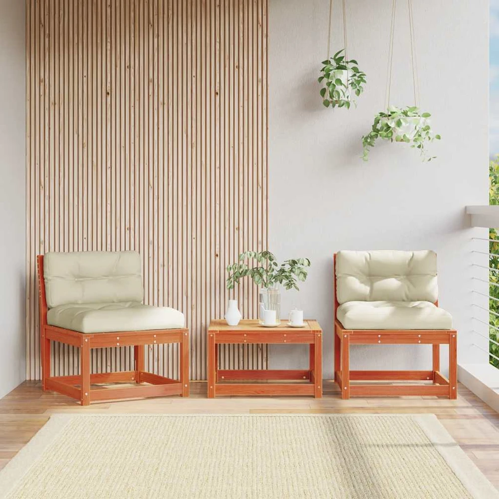 Sodo sofos dalys su pagalvėlėmis, 2vnt., 63,5x73x78cm, pušis