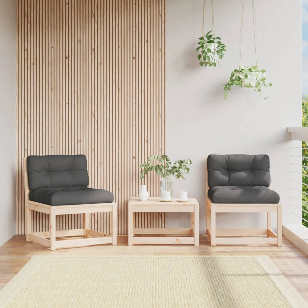 Sodo sofos dalys su pagalvėlėmis, 2vnt., 63,5x73x78cm, pušis