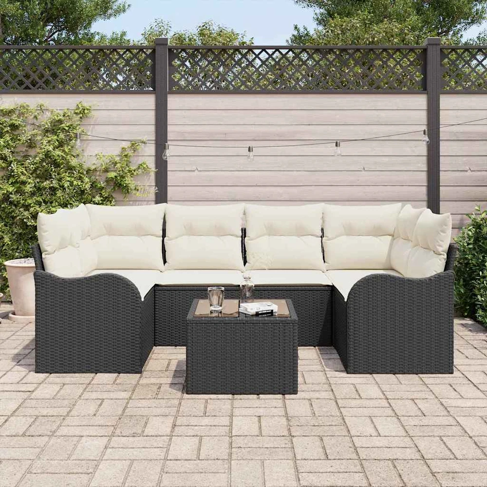 Sodo Sofų Rinkinys Juoda 55 x 55 x 37 cm poliratanas