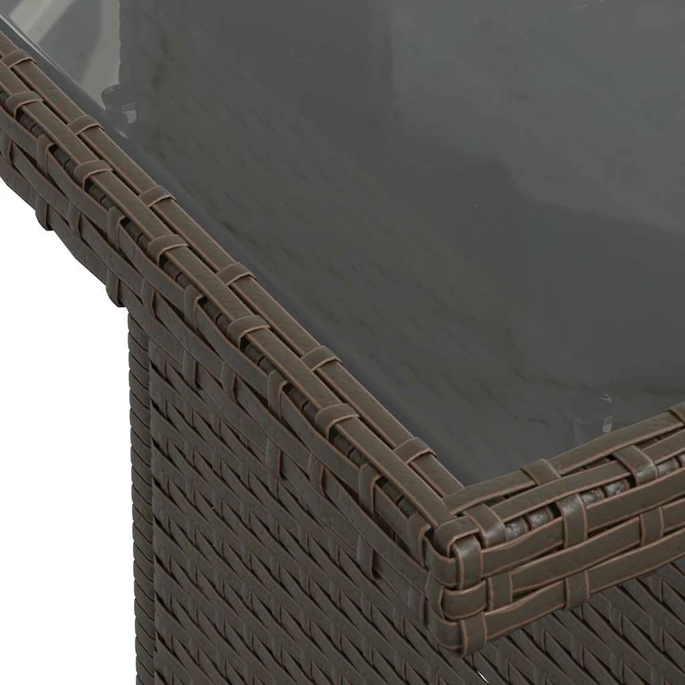 Sodo Sofų Rinkinys 11 vnt. Ruda ir grietinėlė poliratanas