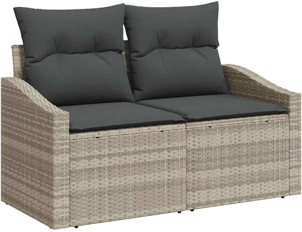 Sodo Sofų Rinkinys 7 vnt. Šviesiai pilka poliratanas