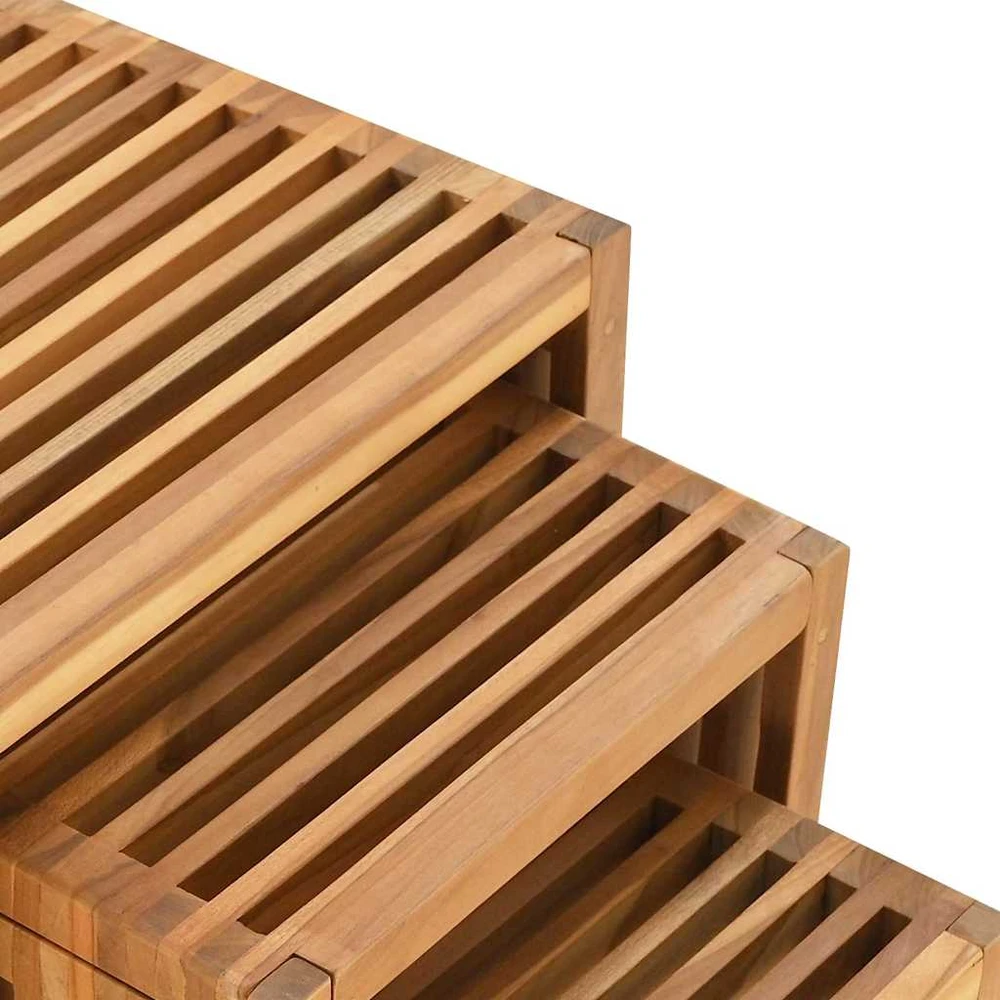 Sodo šoninis stalas 3 vnt. Ruda 33 x 44,5 x 51 cm