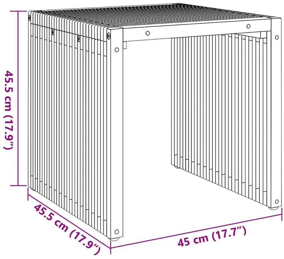 Sodo šoninis stalas Ruda 45 x 45,5 x 45,5 cm Kieto teka medžio