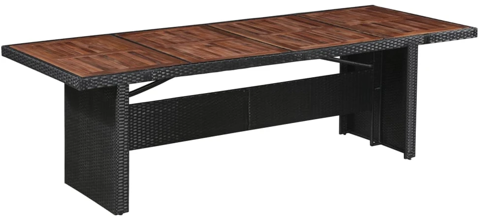 Sodo stalas, 240x90x74cm, poliratanas ir akacijos med. masyvas