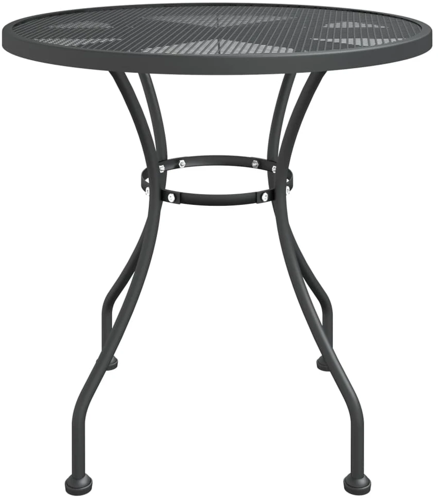 Sodo stalas, antracito, 80x72cm, plėsto metalo tinklelis