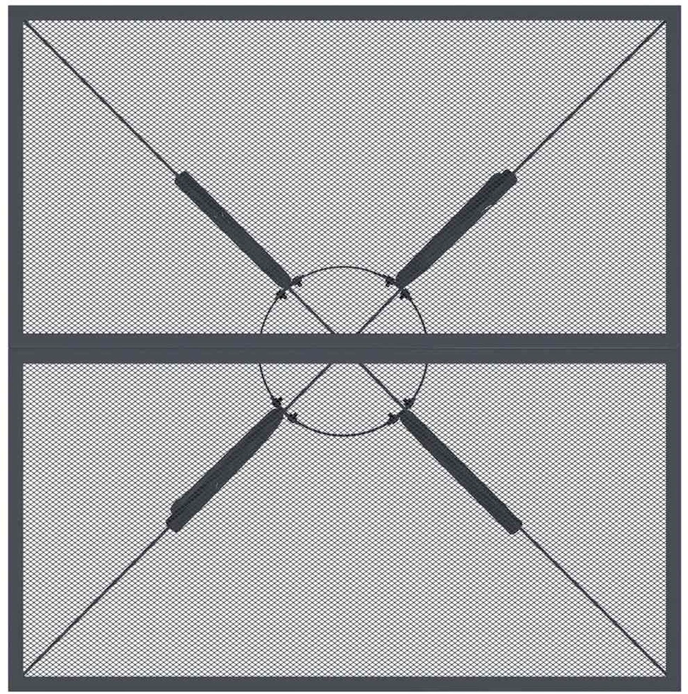 Sodo stalas, antracito, 80x80x72,5cm, plienas, tinklelis