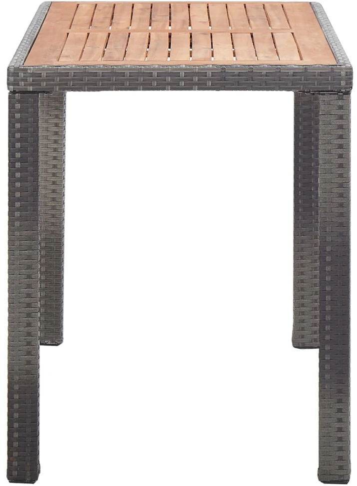 Sodo stalas, antracito ir rudas, 123x60x74cm, akacijos masyvas