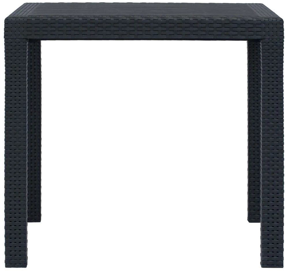 Sodo stalas, antracito sp., 79x79x72 cm, plastikas, rat. imit.