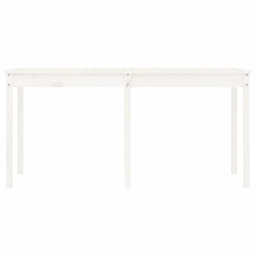 Sodo stalas, baltas, 159,5x82,5x76cm, pušies medienos masyvas